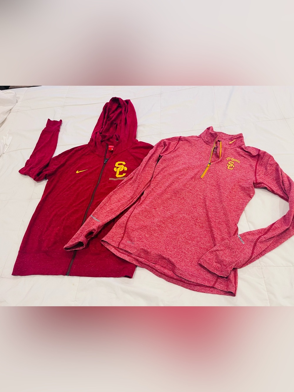 Nike USC Trojans Women's Hoodie Women’s SMALL Full Zip & 1/4 Zip Dri Fit Top
